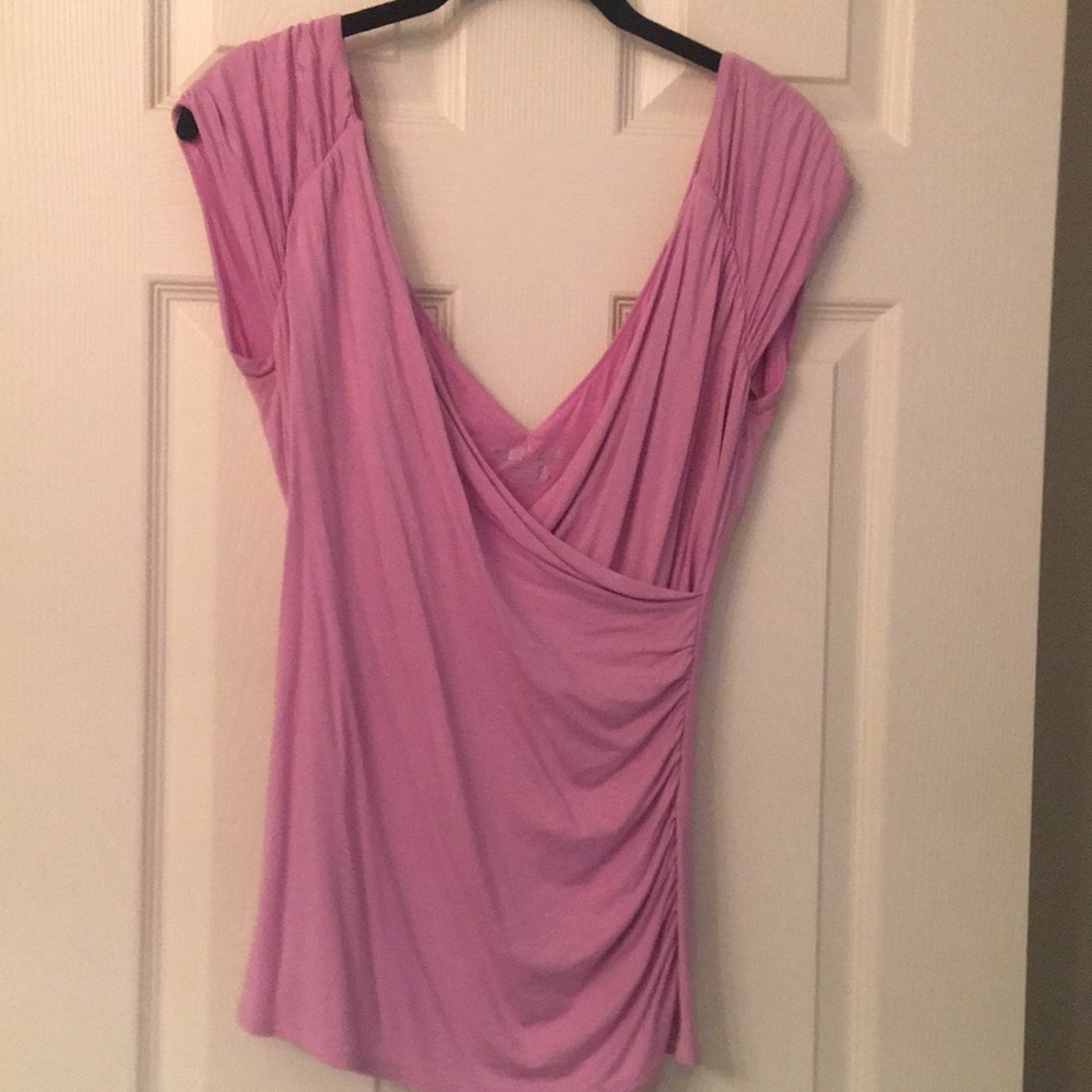 WHBM lavender cap sleeve top